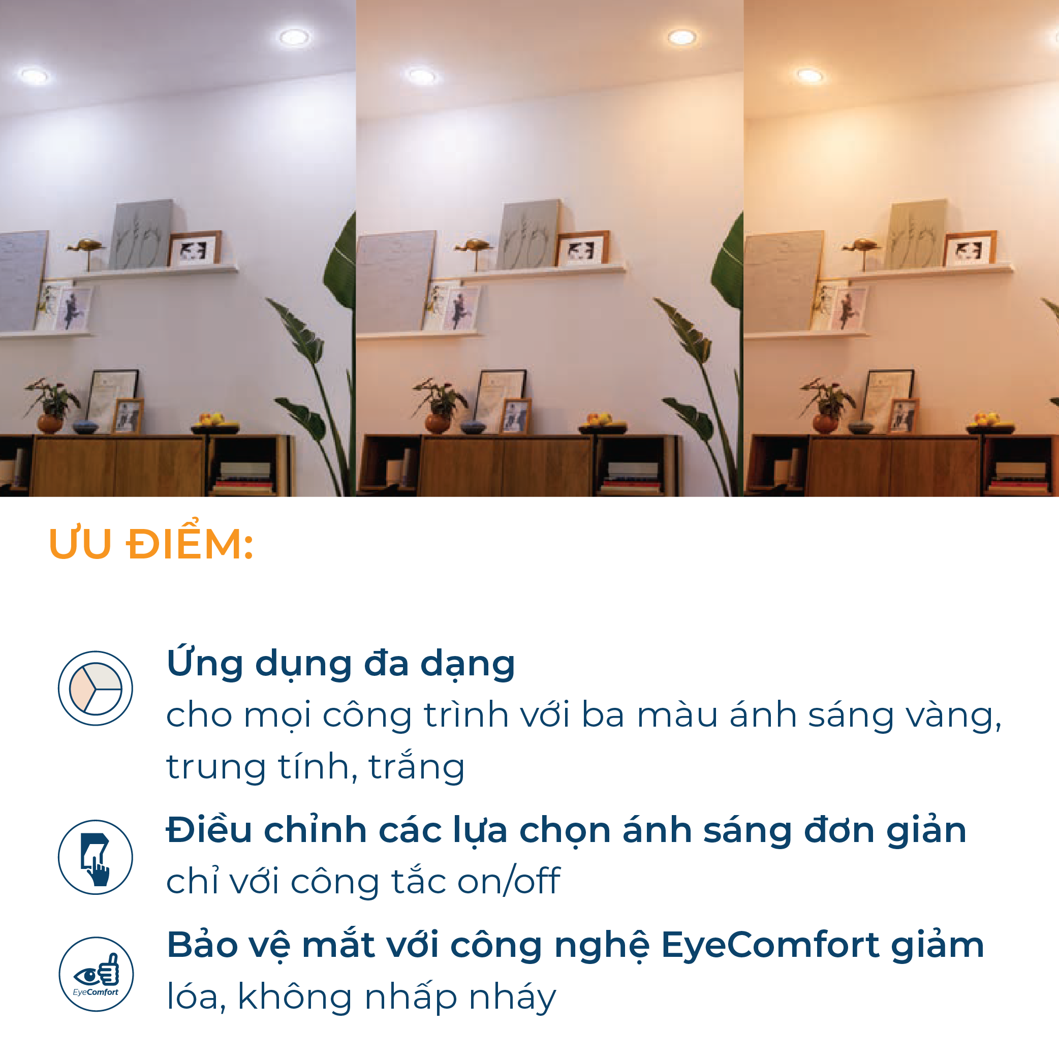Mô tả Bộ đèn âm trần Philips Meson đổi màu ánh sáng (vàng, trung tính, trắng) - 5