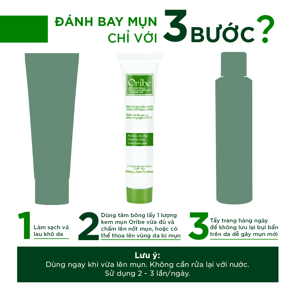 Mô tả Kem chấm mụn Oribe giảm mụn ẩn mờ thâm liền sẹo 20g - 4