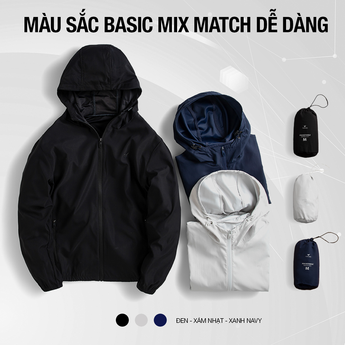 Mô tả Áo Khoác Gió Nam TORANO Công Nghệ Cao Cấp Smart Tech, Chống Thấm, Cản Bụi, Cản Gió, Giữ ấm EWCW007 - 6
