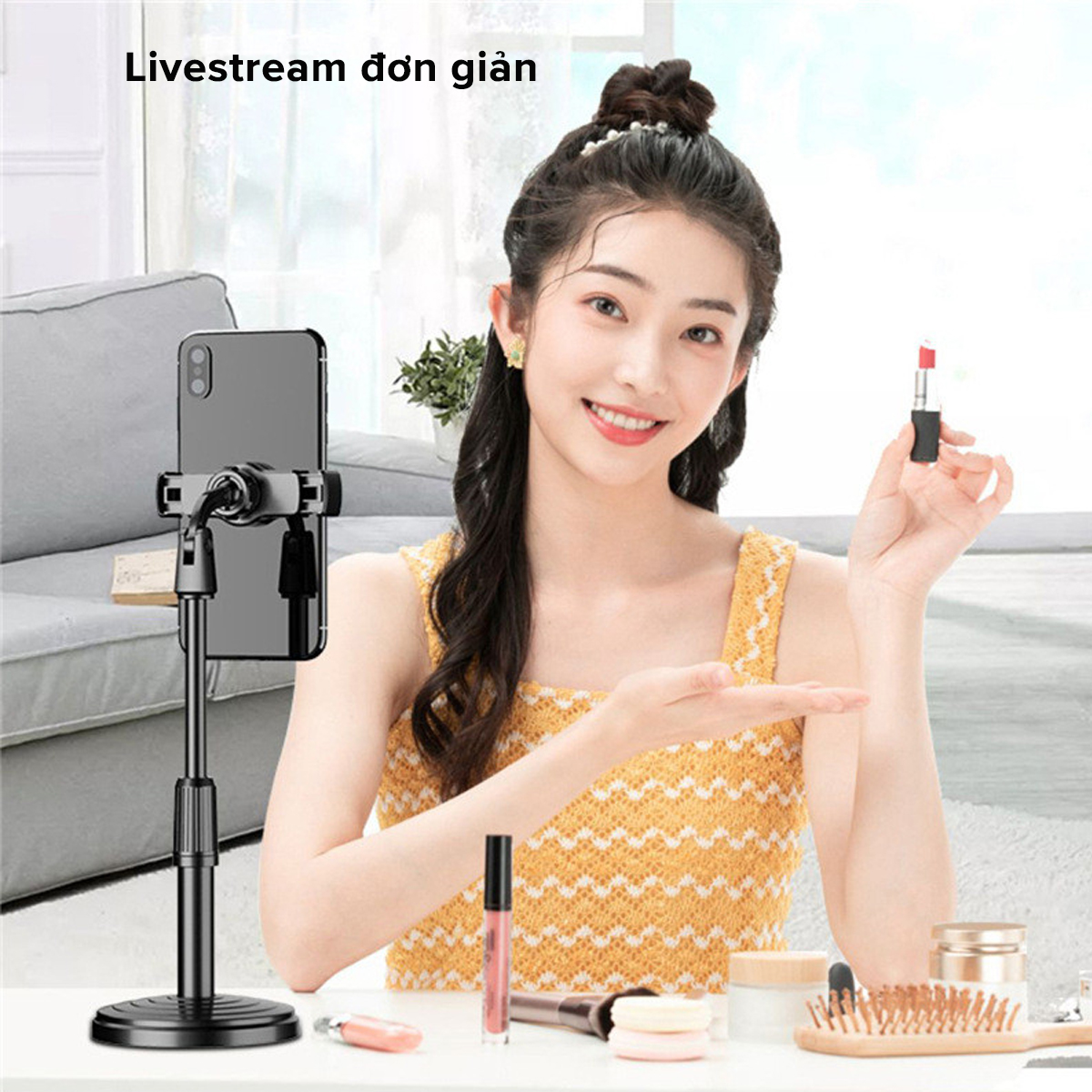 Mô tả Giá Đỡ Điện Thoại Livestream Xem Video Ổn Định Xoay 360 Độ dùng để Quay Phim Ghi Hình Đa Năng Chính Hãng Amalife - 7