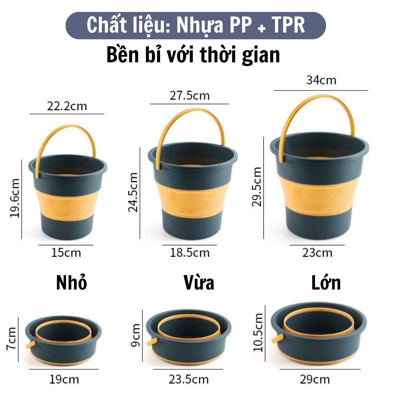 Xô Gấp Gọn Đa Năng Silicon Đựng Nước, Thau Chậu Gấp Gọn Ngâm Chân, Rửa ...
