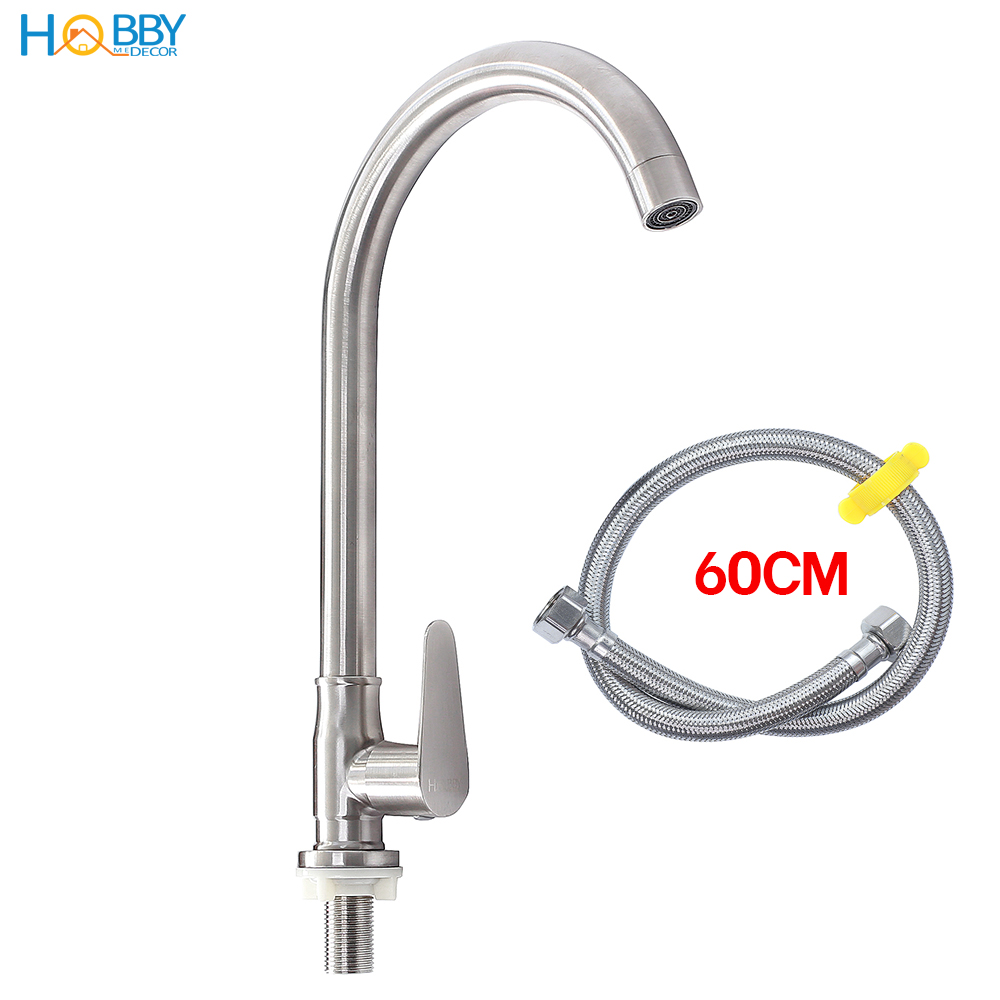 Mô tả Vòi rửa chén bát lạnh gắn chậu inox 304 xoay tròn Hobby home decor RL1 - 4