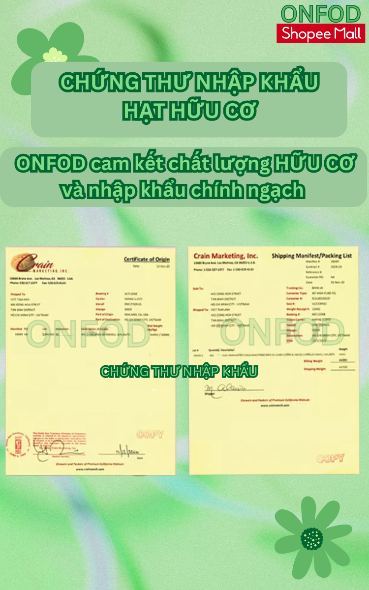 Mô tả Hạt dinh dưỡng ONFOD cho bé ăn dặm làm sữa hạt ngũ cốc giảm cân granola yến mạch hạt điều macca chia 100g - 3
