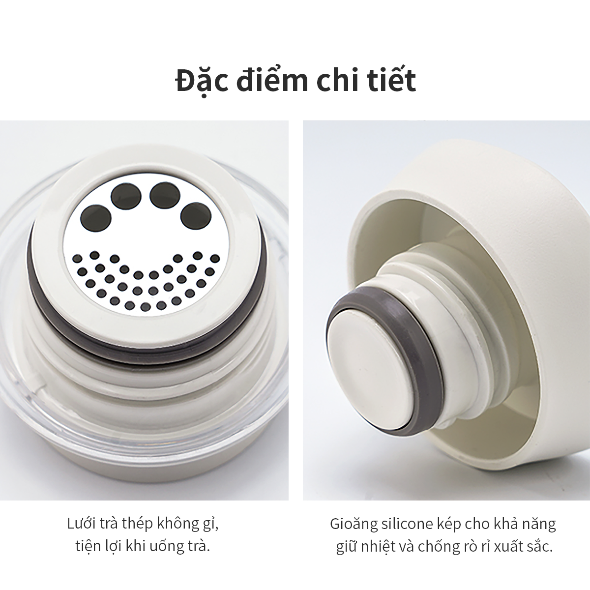 Mô tả Bình giữ nhiệt LocknLock Feather Light Ring LHC4244 460ml, Hàng Chính Hãng, Có Lưới Lọc - JoyMall - 5