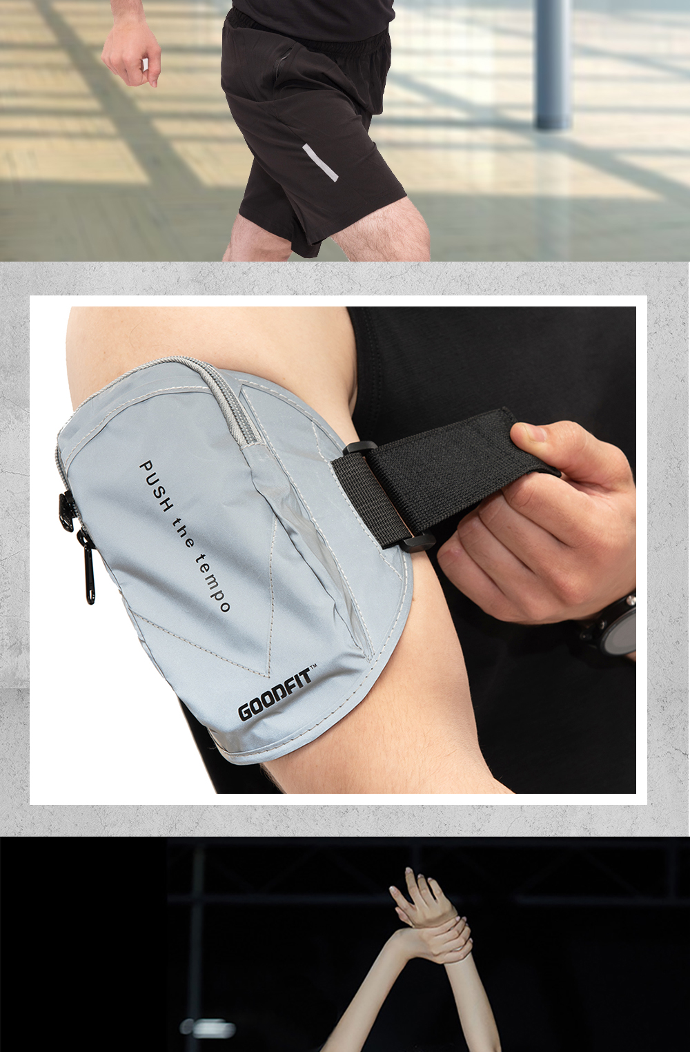Mô tả Túi đựng điện thoại đeo tay chạy bộ GoodFit chống nước, phản quang GF201RA - 8