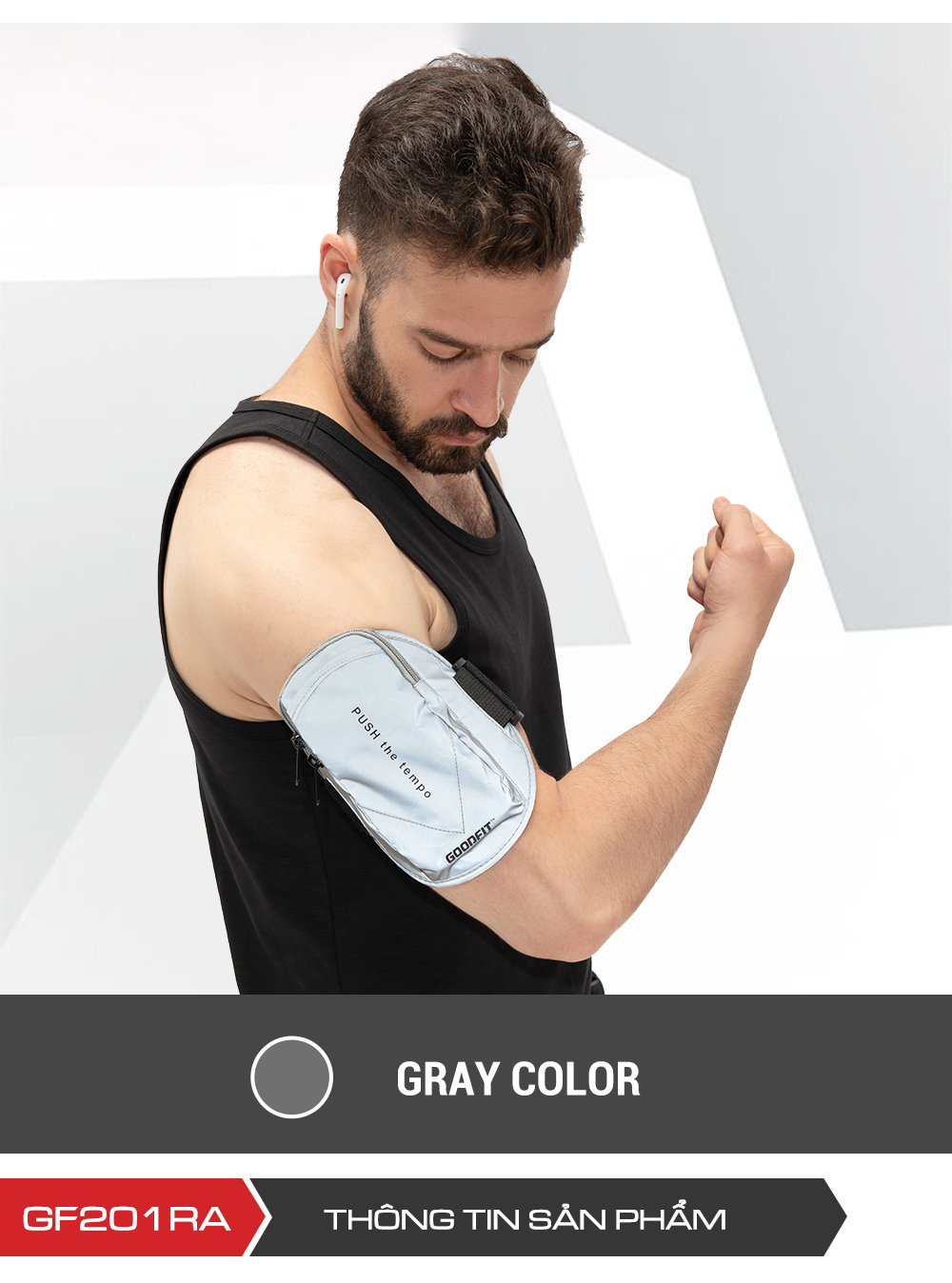 Mô tả Túi đựng điện thoại đeo tay chạy bộ GoodFit chống nước, phản quang GF201RA - 10