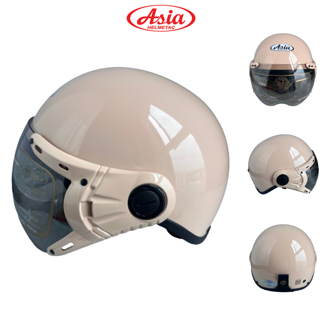 Mô tả TRỢ GIÁ - Mũ bảo hiểm nửa đầu kính chống lóa cao cấp - Asia MT105K - Vòng đầu 57-59cm - Bảo hành 12 tháng - 3