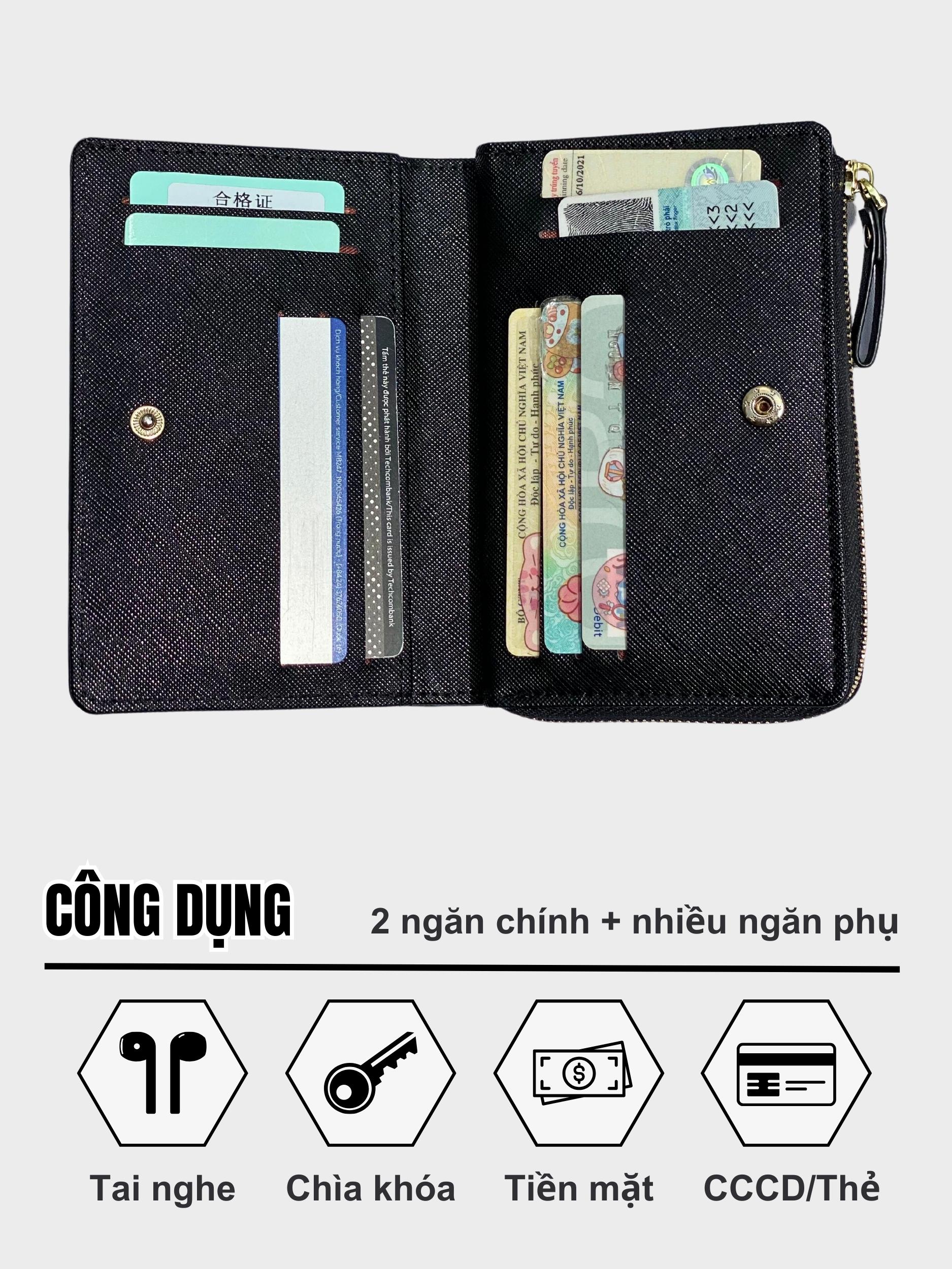Mô tả Ví Nữ Mini Cầm Tay FOREVER YOUNG Đựng Tiền Nhiều Ngăn Chất Da Xước Cao Cấp Cực Đẹp PFY06 - 3