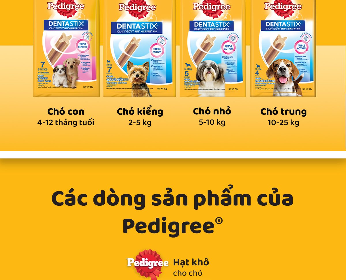 Bánh xương chó con PEDIGREE Dentastix hướng dẫn sử dụng