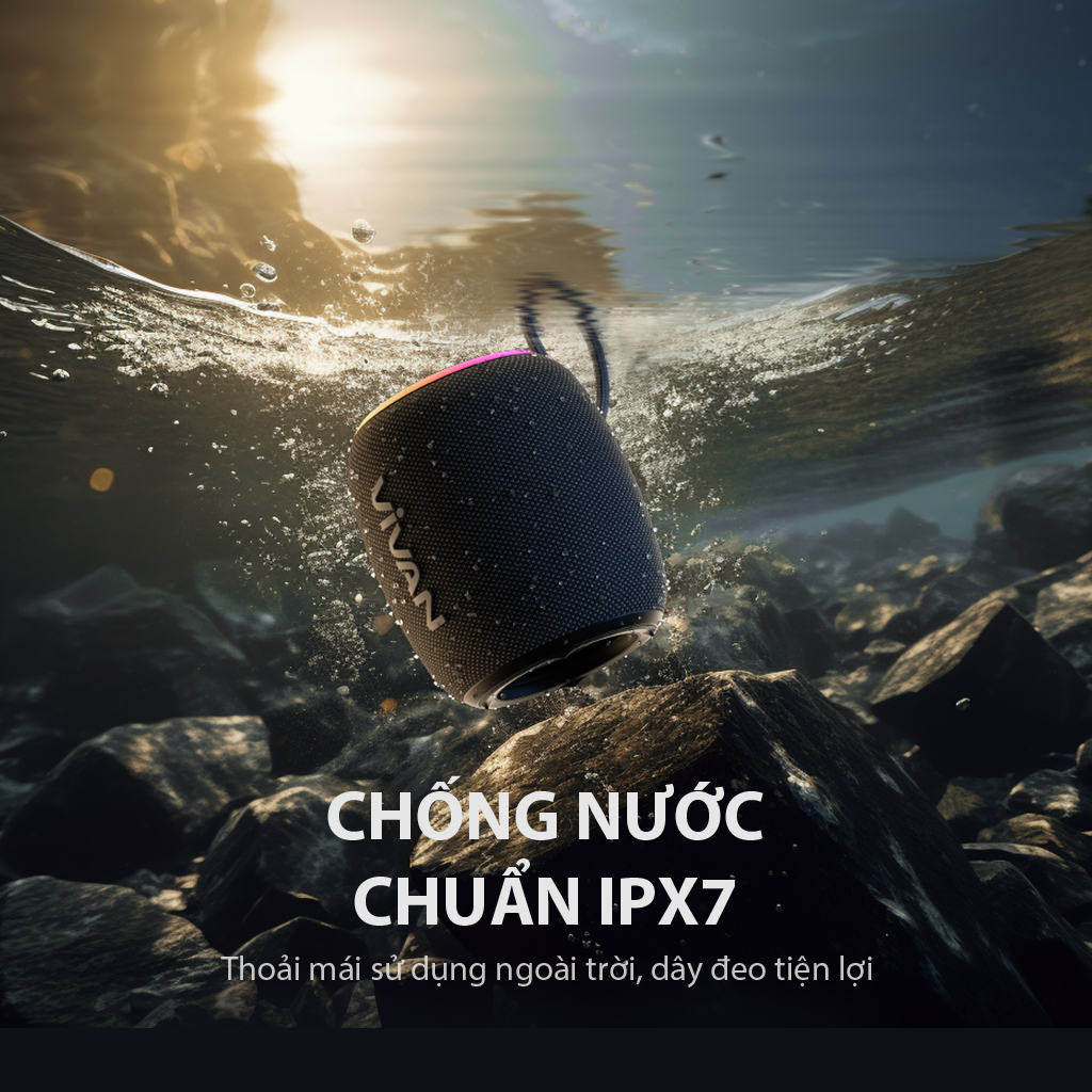 Mô tả Loa Bluetooth 5.3 VIVAN VS15 Đen Công Suất 10W Chống Nước IPX7, Led RGB, Playtime Lên Đến 10H - Chính Hãng - 3