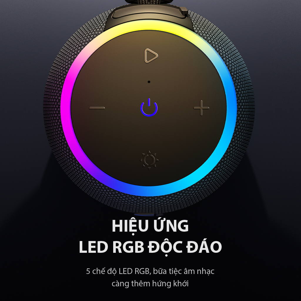 Mô tả Loa Bluetooth 5.3 VIVAN VS15 Đen Công Suất 10W Chống Nước IPX7, Led RGB, Playtime Lên Đến 10H - Chính Hãng - 4