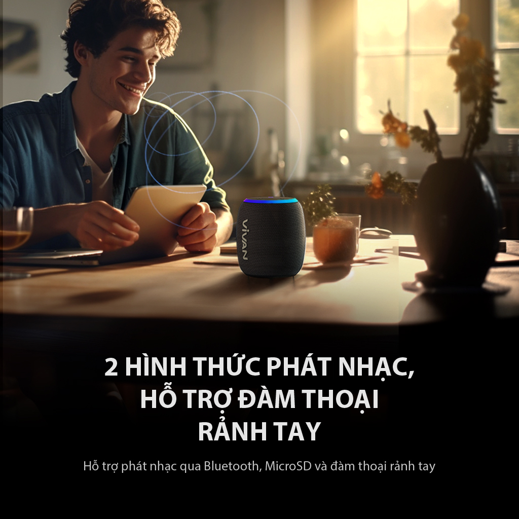 Mô tả Loa Bluetooth 5.3 VIVAN VS15 Đen Công Suất 10W Chống Nước IPX7, Led RGB, Playtime Lên Đến 10H - Chính Hãng - 6