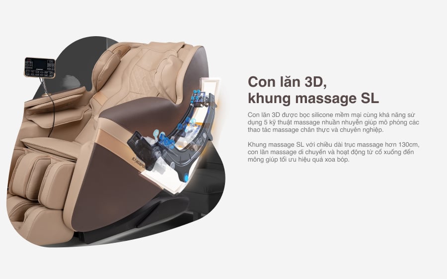 Mô tả CHỈ GIAO MIỀN BẮC I Ghế massage toàn thân Kingsport G85 con lăn di động 3D, con lăn bắp chân chuyên biệt - 8