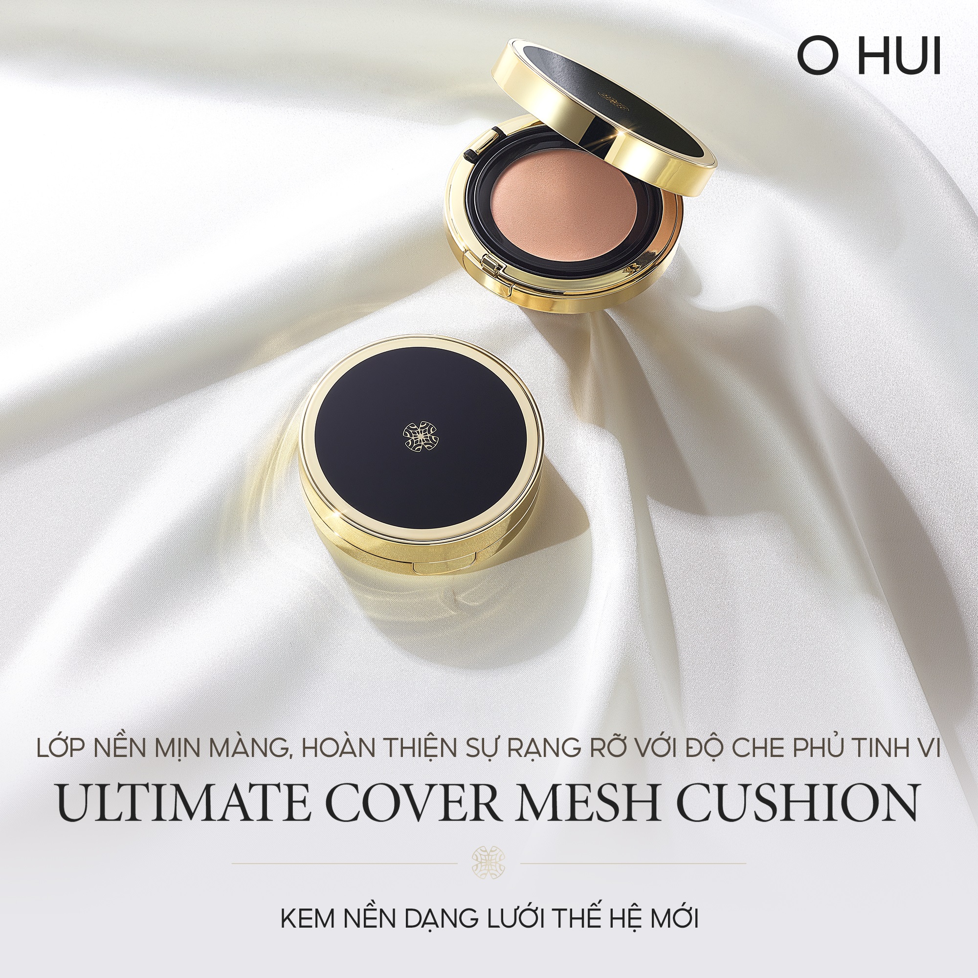 Mô tả Phấn nước che phủ dưỡng ẩm bám bền & kiểm soát nhờn OHUI Ultimate Cover Mesh Cushion PF50+/PA+++ 13g - 1