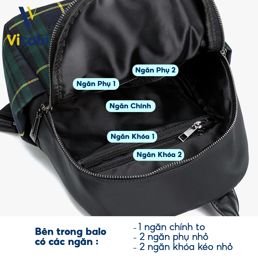 Balo nữ vải Oxford Carson Vicobi B4 - Góc nhìn 6