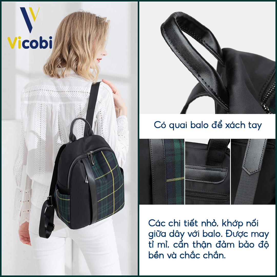 Balo nữ vải Oxford Carson Vicobi B4 - Góc nhìn 7