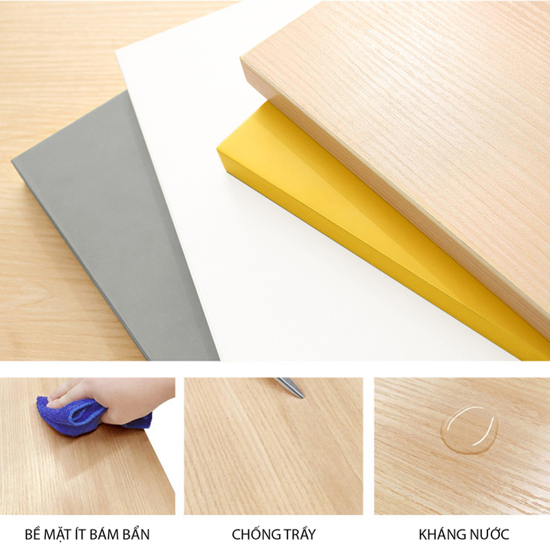 Mô tả Bàn Làm Việc Kết Hợp Kệ Sách Màu Trắng SIB Decor, Gỗ Chống Ẩm, Bề Mặt Melamine Chống Trầy BLV22 - 4