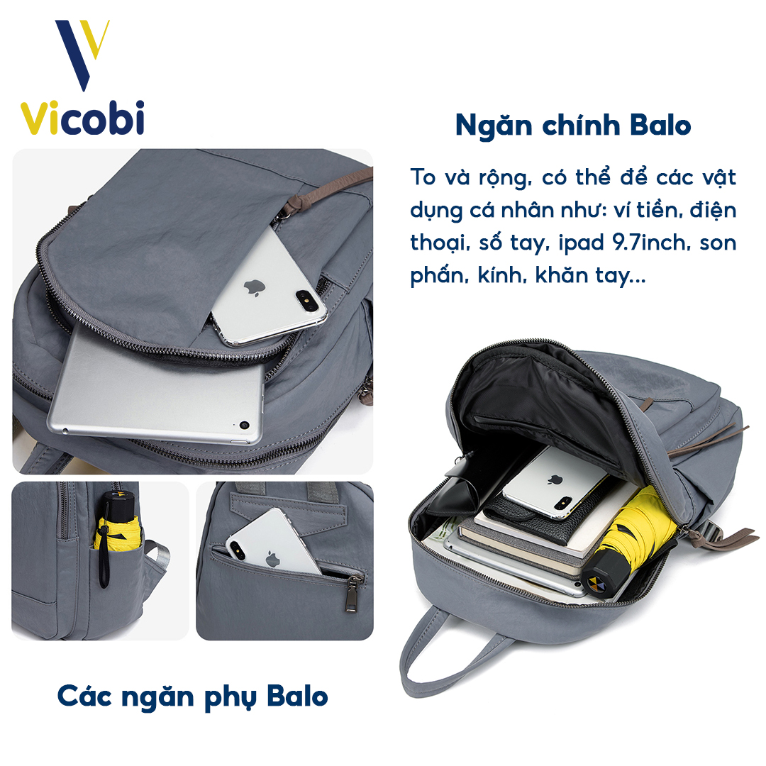 Mô tả Balo nữ vải Oxford Dever Vicobi B3, có 2 size to và nhỏ - 3