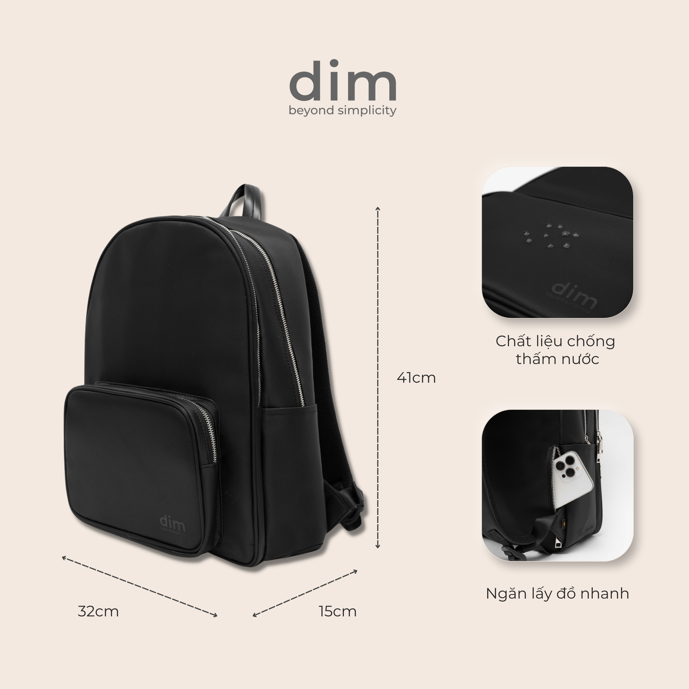 Mô tả Balo DIM Essential Backpack - 3