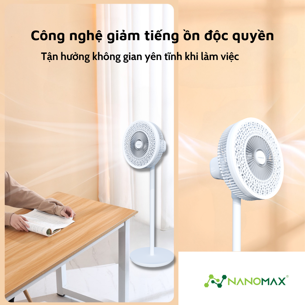 Mô tả Quạt Cây Đứng Tuần Hoàn Không Khí NANOMAX QN-08, Công Suất 60W, Tùy Chỉnh Độ Cao 3 Mức, Tặng Kèm Điều Khiển Từ Xa - 4