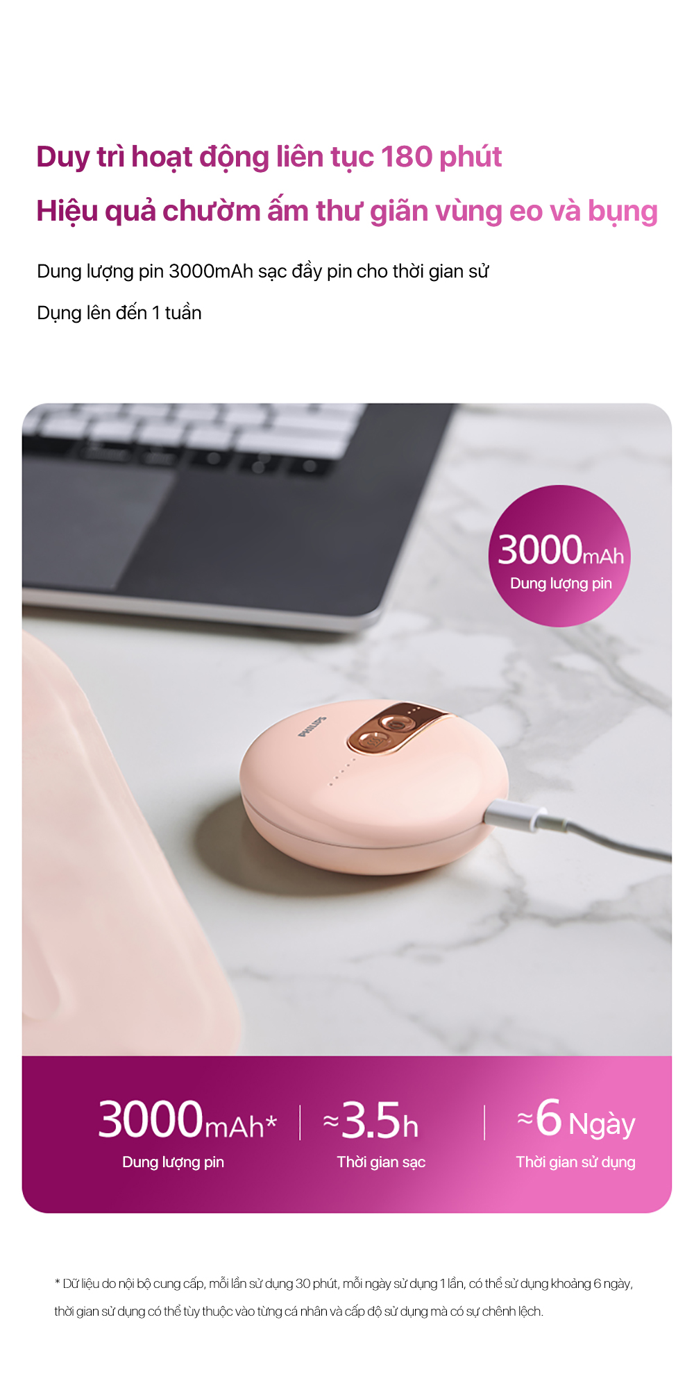 Mô tả Máy Chườm Ấm Vùng Bụng PHILIPS 4325-Tận hưởng chườm ấm thư giãn vùng bụng,Thiết kế mỏng đến vô hình - 10