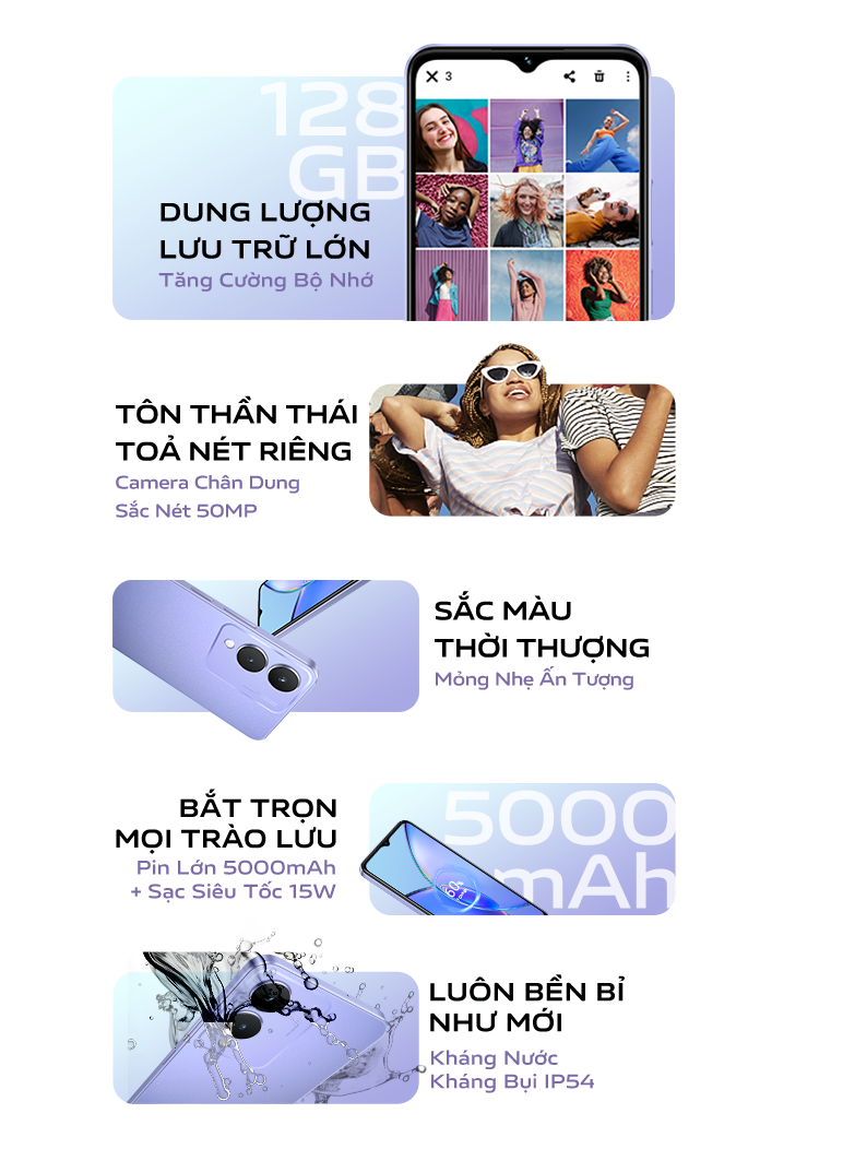 Mô tả Điện thoại vivo Y17s (4GB/128GB) - Hàng Chính Hãng  - 1 đổi 1 tháng đầu tiên - Bảo hành kỹ thuật 12 tháng - 2
