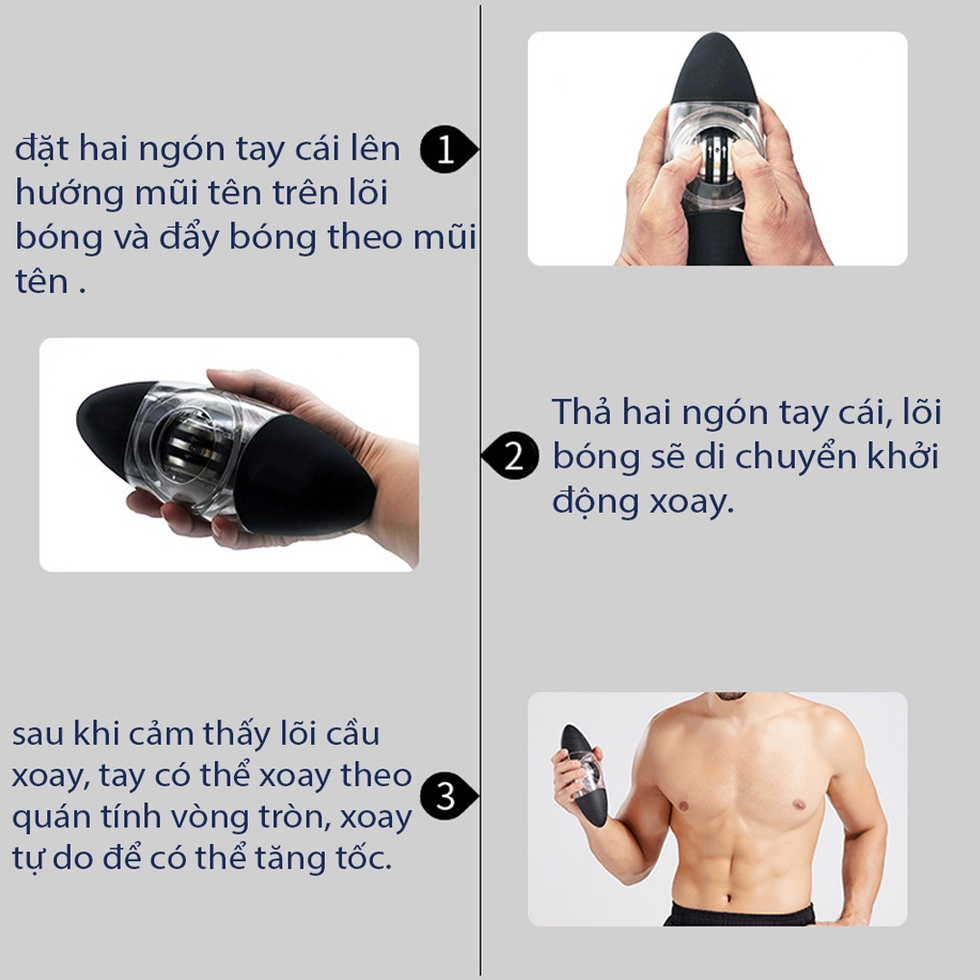 Mô tả Bóng Tập Cơ Tay KUNO BALL BIG, Phiên Bản To Cao Cấp Thế Hệ Mới Lực Siêu Mạnh Rèn Luyện Cổ Tay - 4