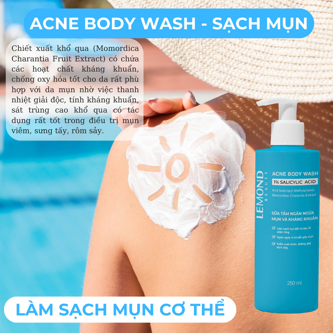 Mô tả Sữa Tắm Sạch Mụn Lưng Giảm Thâm Mụn ALFASEPT Lemond Acne Body Wash 250ml Chiết Xuất Khổ Qua Ngừa Mụn, Dưỡng Ẩm Da - 3