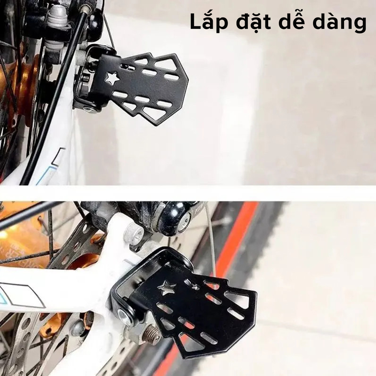 Mô tả Giá Để Chân Sau Xe Đạp Chịu Tải Trọng 100kg Có Thể Gấp Gọn – Bộ 2 Chiếc Giá Để Chân Chính Hãng Amalife - 4