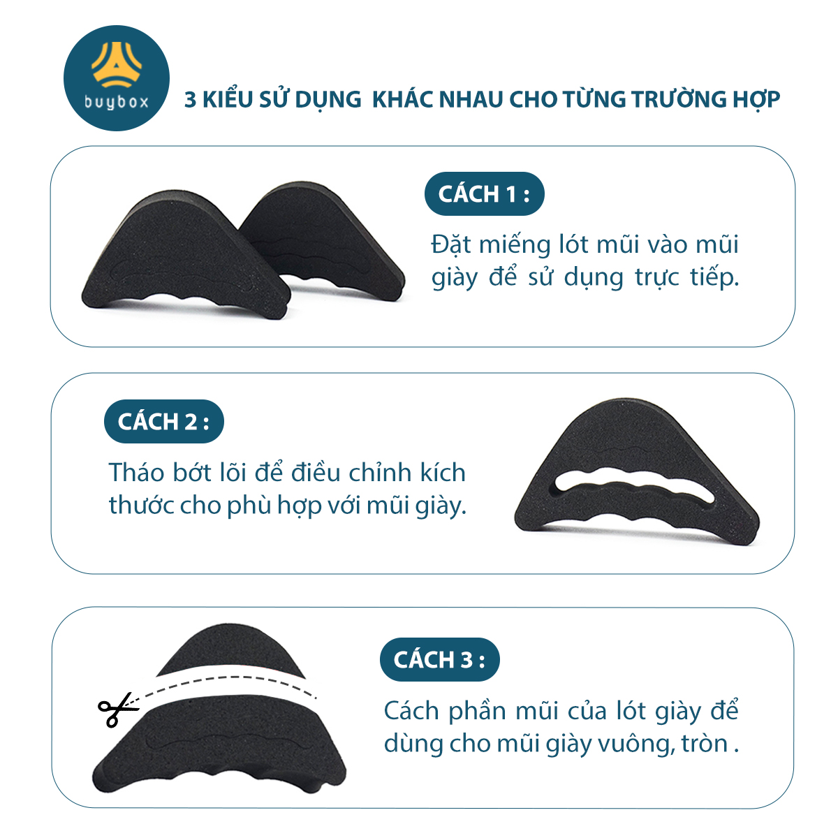 Mô tả Lót mũi giày cao gót cao su non đệm êm ngón chân - buybox - BBPK50 - 6
