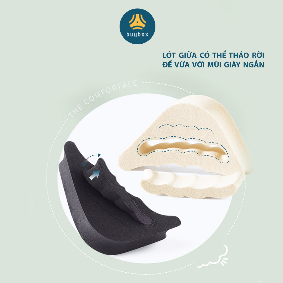 Mô tả 2 cặp miếng lót mũi giày nam cao su non đệm êm ngón chân - buybox - BBPK50 - 4