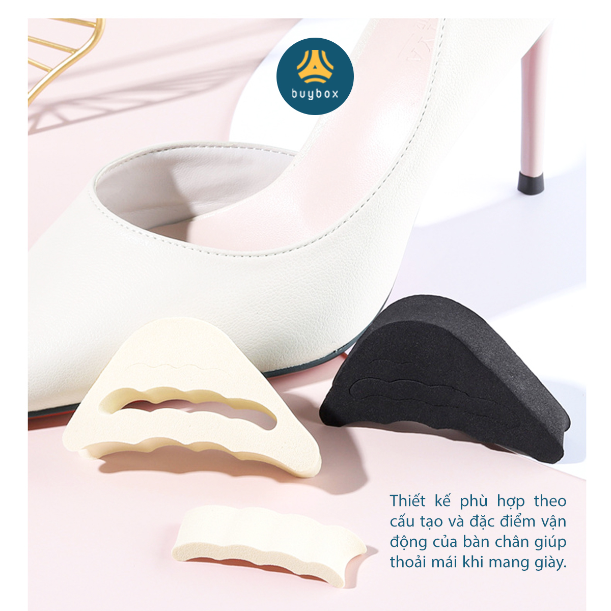 Mô tả 2 cặp miếng lót mũi giày nam cao su non đệm êm ngón chân - buybox - BBPK50 - 6