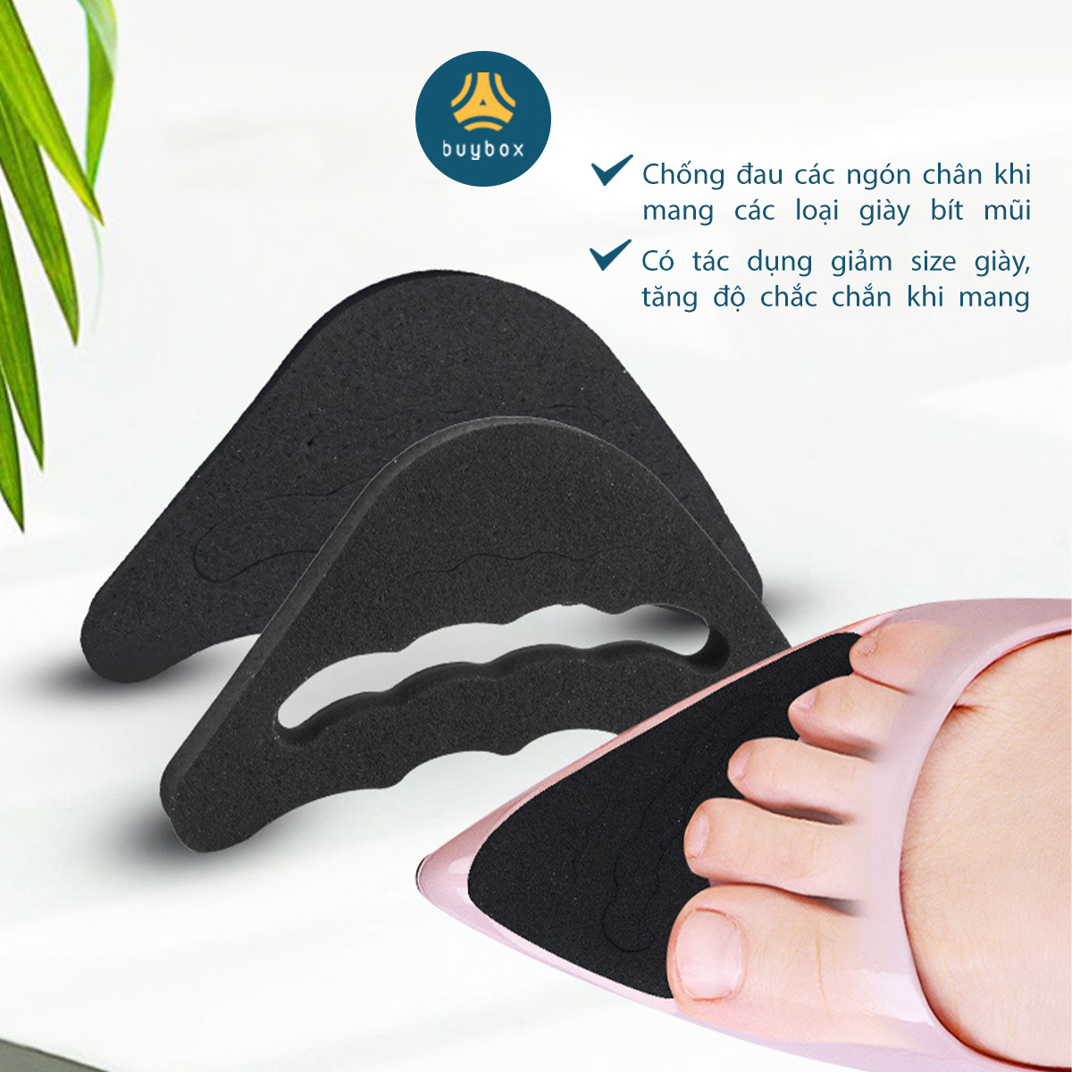 Mô tả 2 cặp miếng lót mũi giày nam cao su non đệm êm ngón chân - buybox - BBPK50 - 7