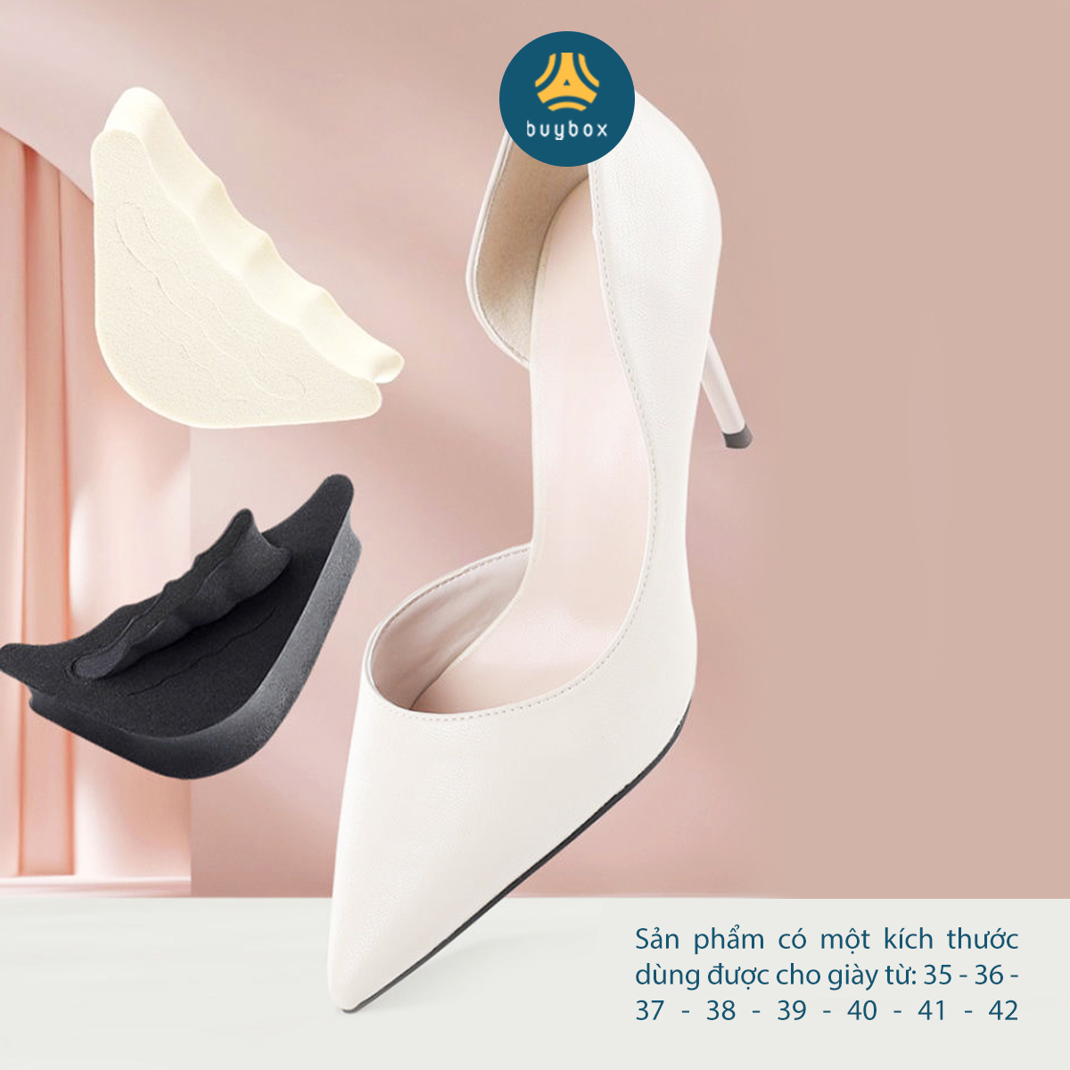 Mô tả 2 cặp miếng lót mũi giày nam cao su non đệm êm ngón chân - buybox - BBPK50 - 9