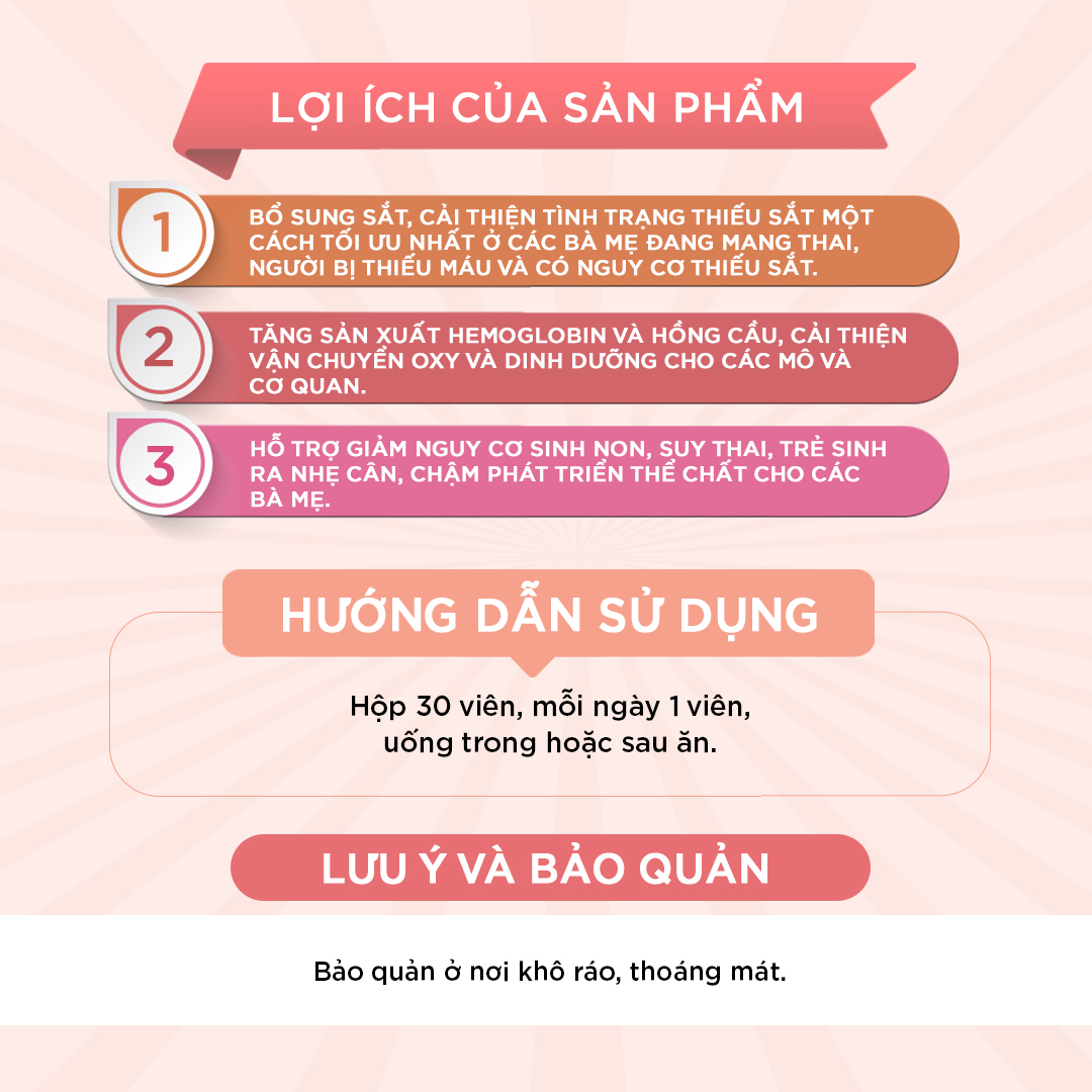Mô tả Viên Uống Bổ Sung Sắt Và Vitamin Cho Mẹ Bầu Biostime Ngừa Thiếu Chất Trong Thai Kỳ ngừa thiếu máu - 3