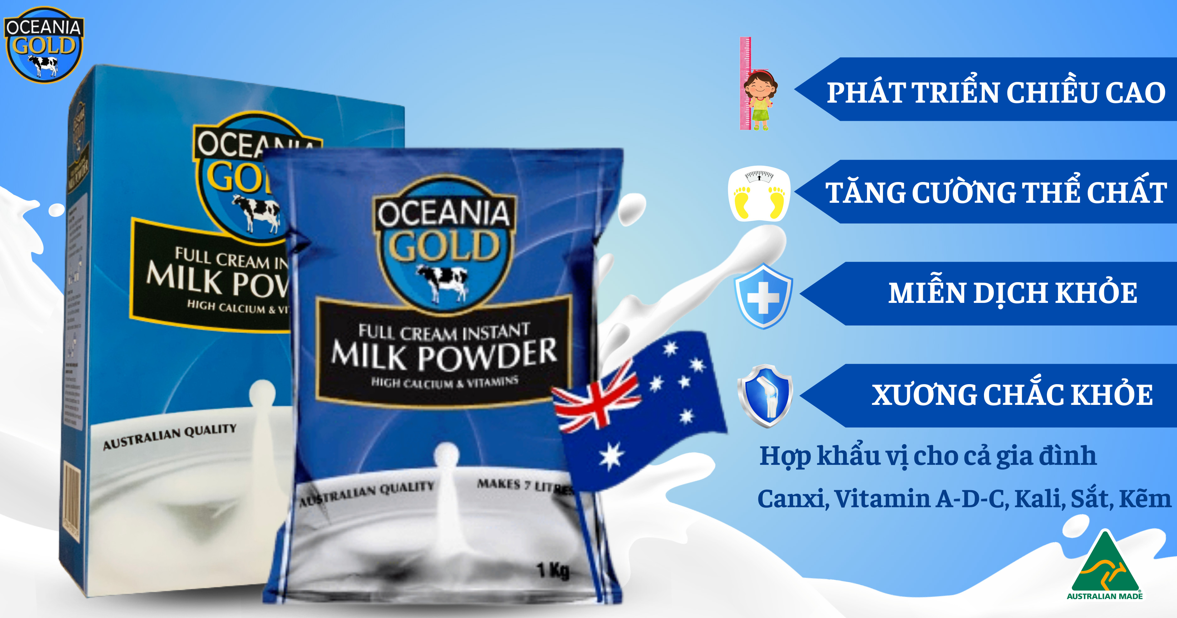 Mô tả Sữa Bột Của Úc Oceania Gold Nhập Khẩu Nguyên Bịch Từ Úc Bịch 1KG - 5