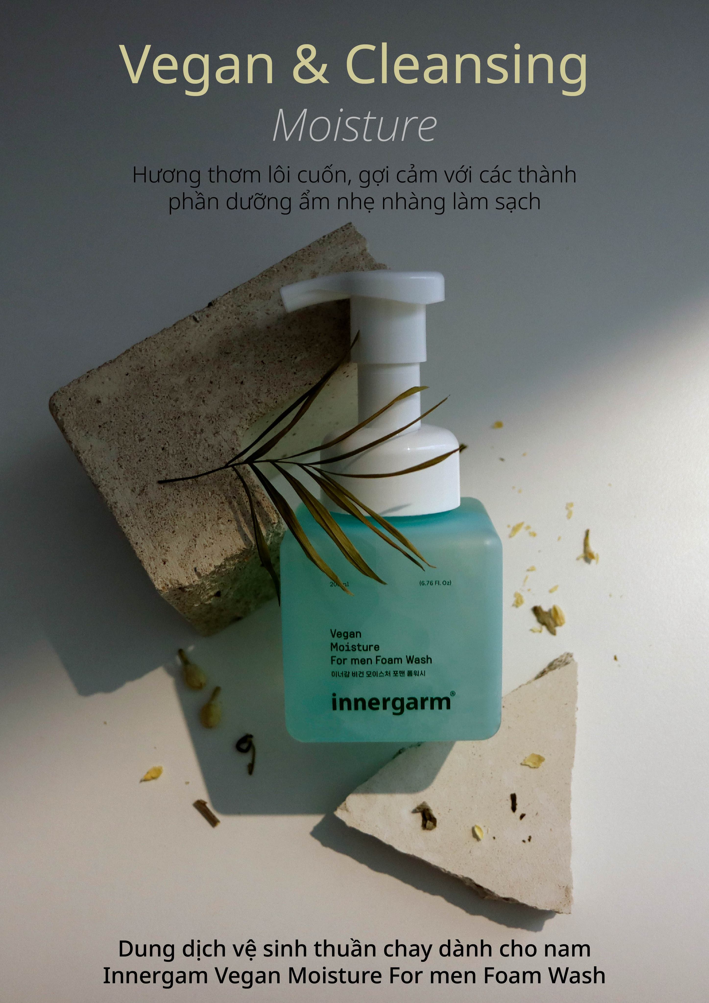 Mô tả Dung dịch vệ sinh dành cho nam Innergam Vegan Moisture For men Foam Wash 200ml - 2
