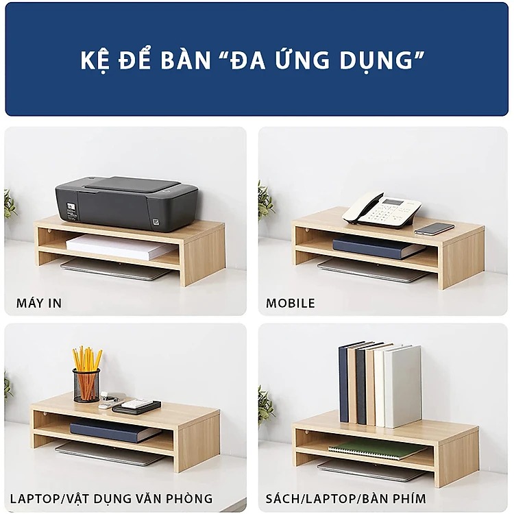 Mô tả Kệ Để Màn Hình Máy Tính, Để Sách Bàn Làm Việc, Văn Phòng Thương Hiệu SIB DECOR KDB03 - 1