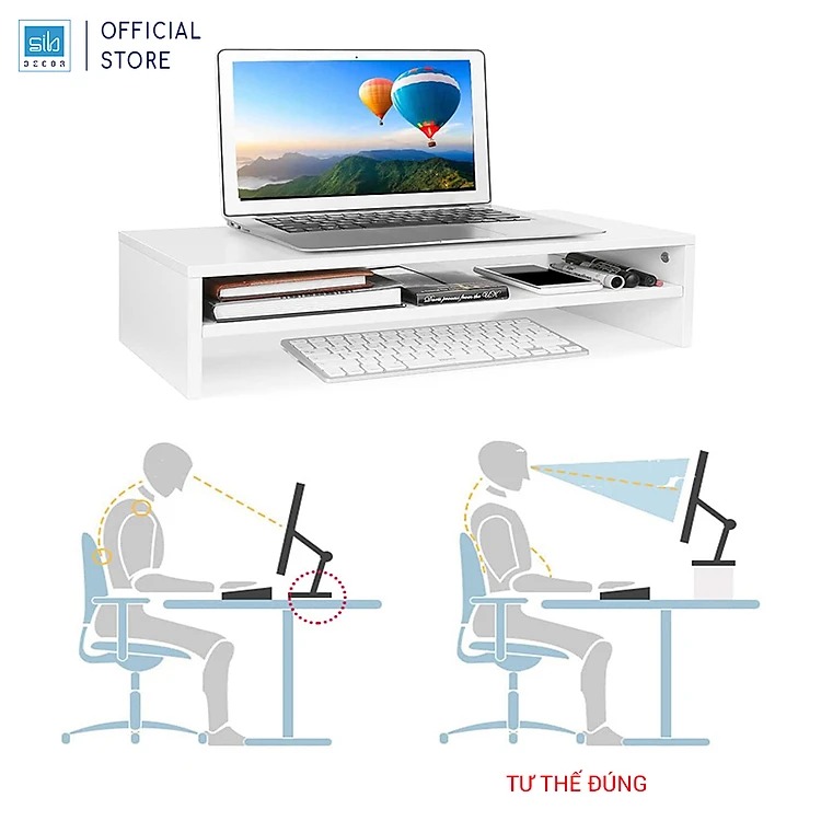 Mô tả Kệ Để Màn Hình Máy Tính, Để Sách Bàn Làm Việc, Văn Phòng Thương Hiệu SIB DECOR KDB03 - 3
