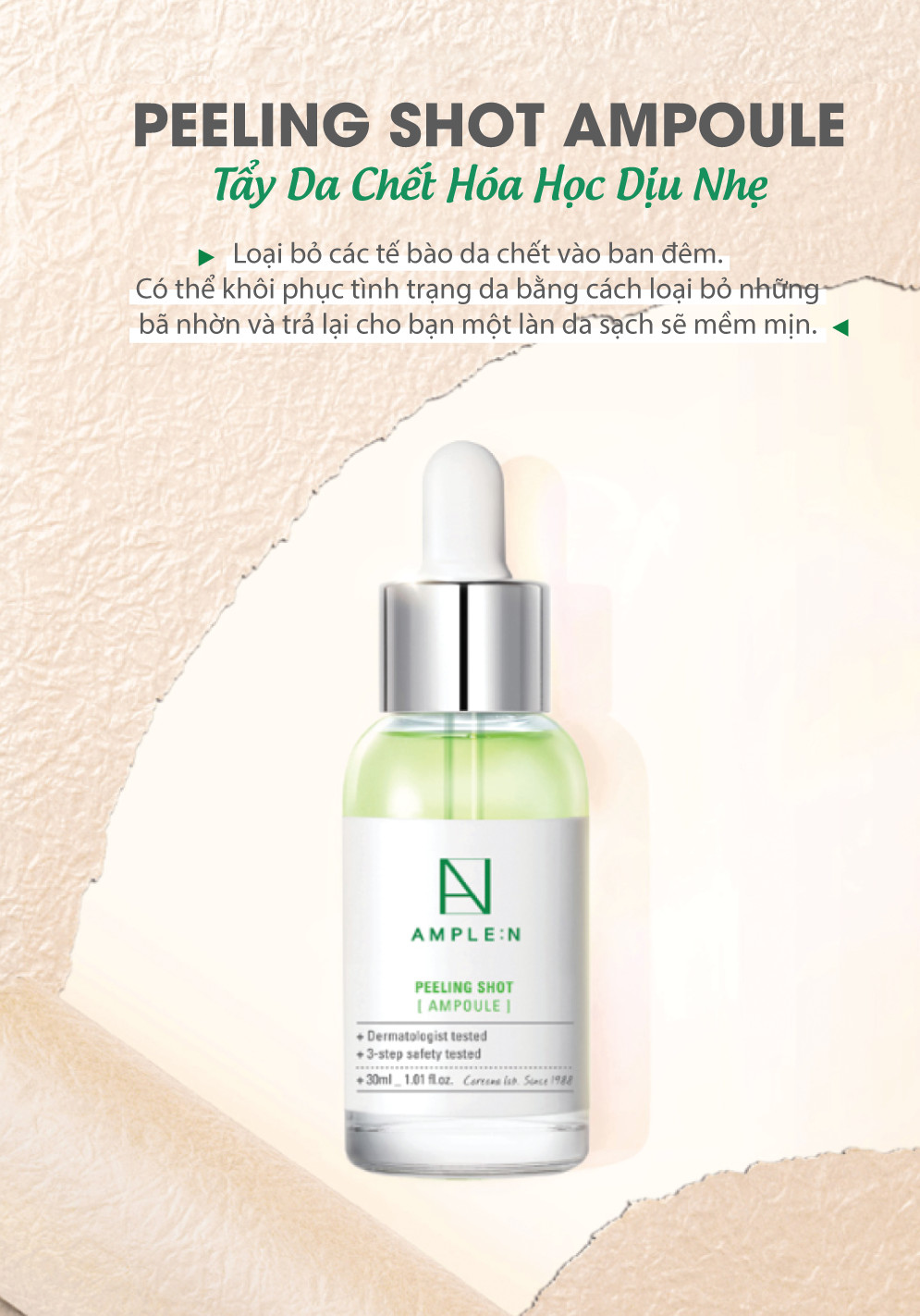 Mô tả Tẩy Da Chết Hóa Học Dịu Nhẹ AMPLE:N Peeling Shot Ampoule 30ml - 1