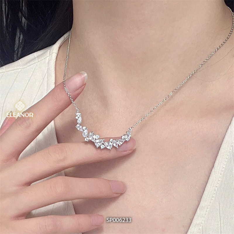 Mô tả Dây chuyền nữ titan Eleanor Accessories thiết kế đính đá lấp lánh phụ kiện trang sức vòng cổ 6233 - 1