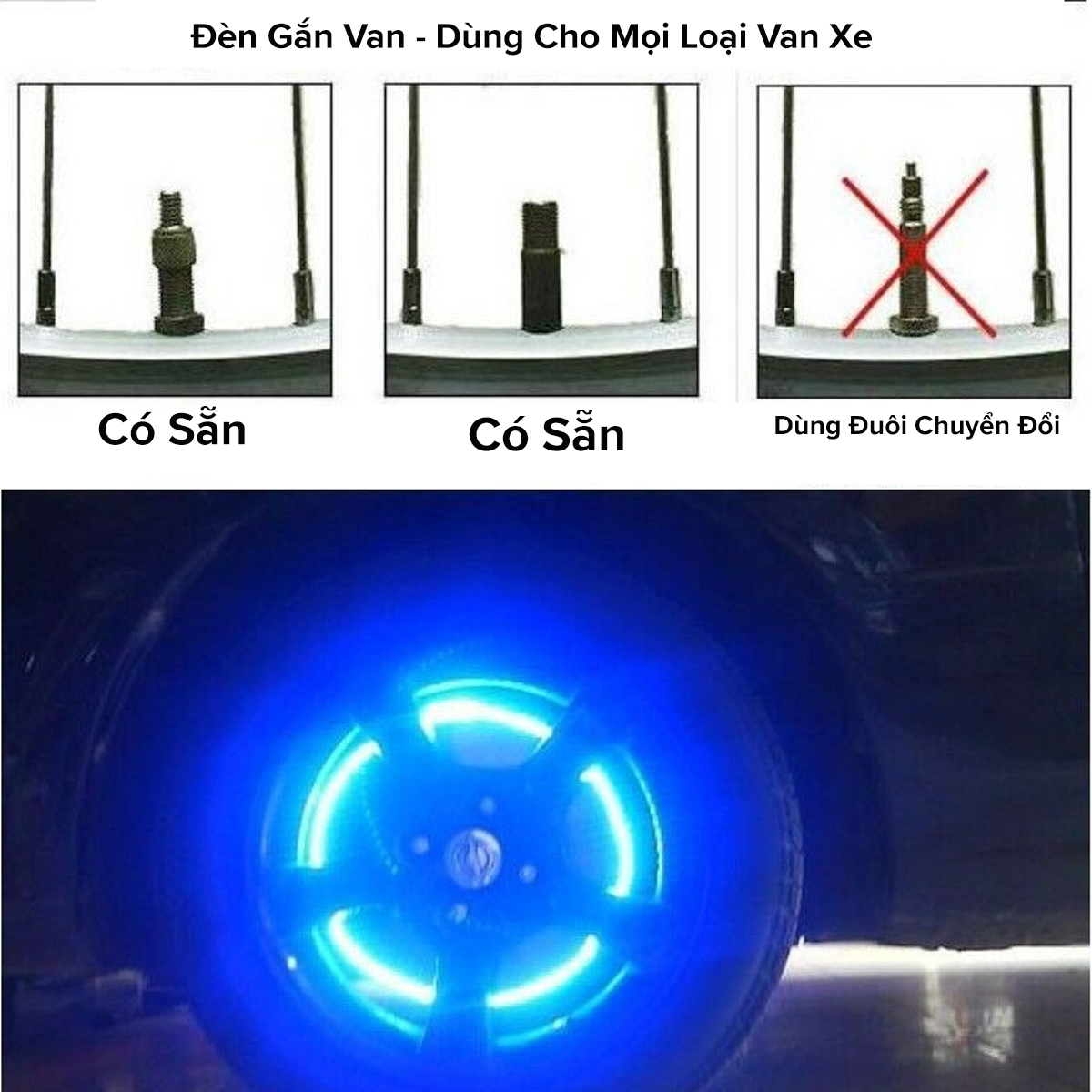 Mô tả Đèn Gắn Van Xe Đạp – Bộ 2 Chiếc Đèn LED Neon Gắn Van Xe Đạp Xe Máy Ô Tô Thể Thao Ngầu Lòi Chính Hãng Amalife - 6