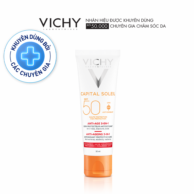 Mô tả Kem chống nắng bảo vệ, giảm lão hóa Vichy Capital Soleil 3in1 Anti-Aging SPF50 50ml - 2