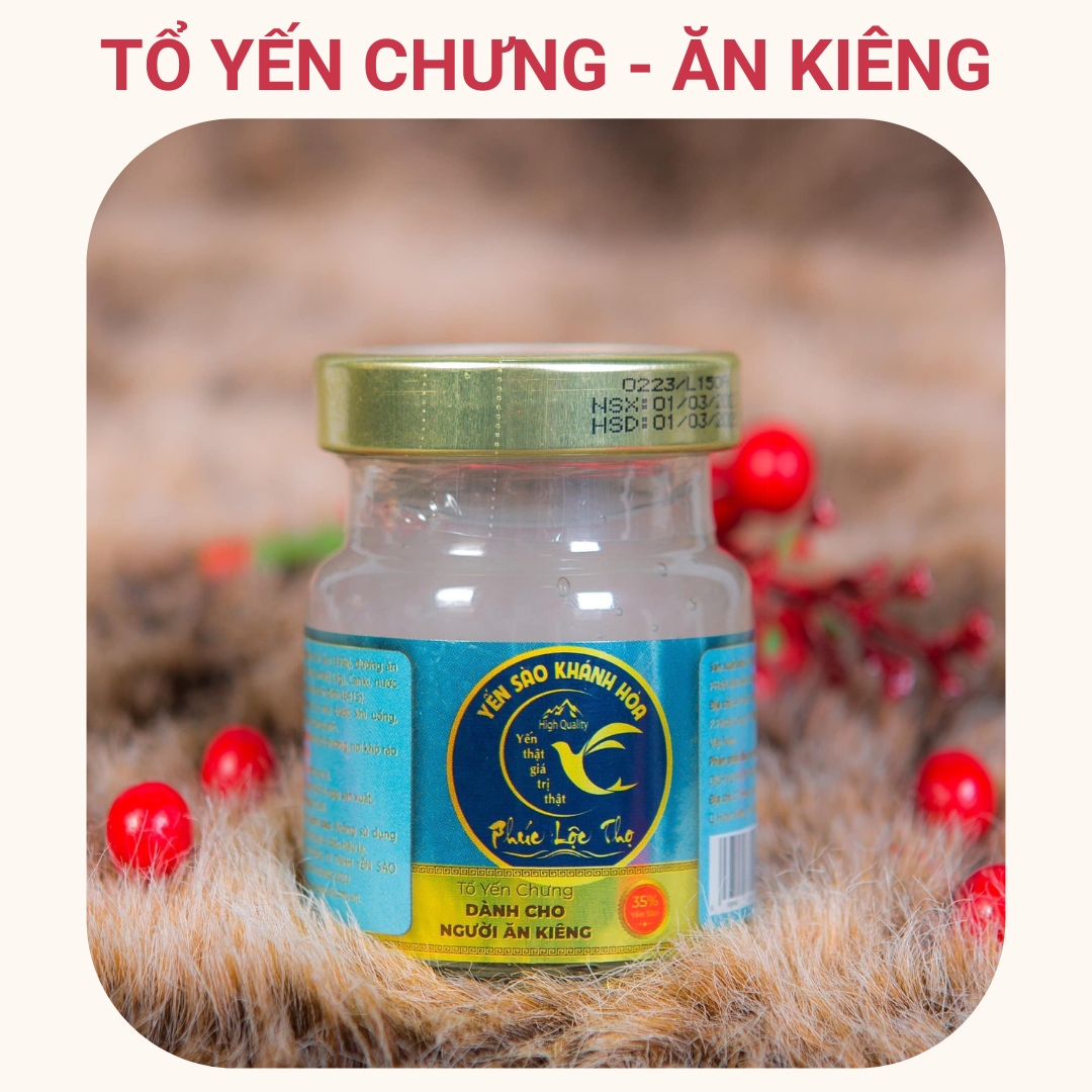 Mô tả Yến chưng sẵn Combo 6 hũ cho người ăn kiêng ,Tổ Yến Sào Khánh Hòa Phúc Lộc Thọ,Hũ 35% hàm lượng yến trên 1 hũ 70ml - 1
