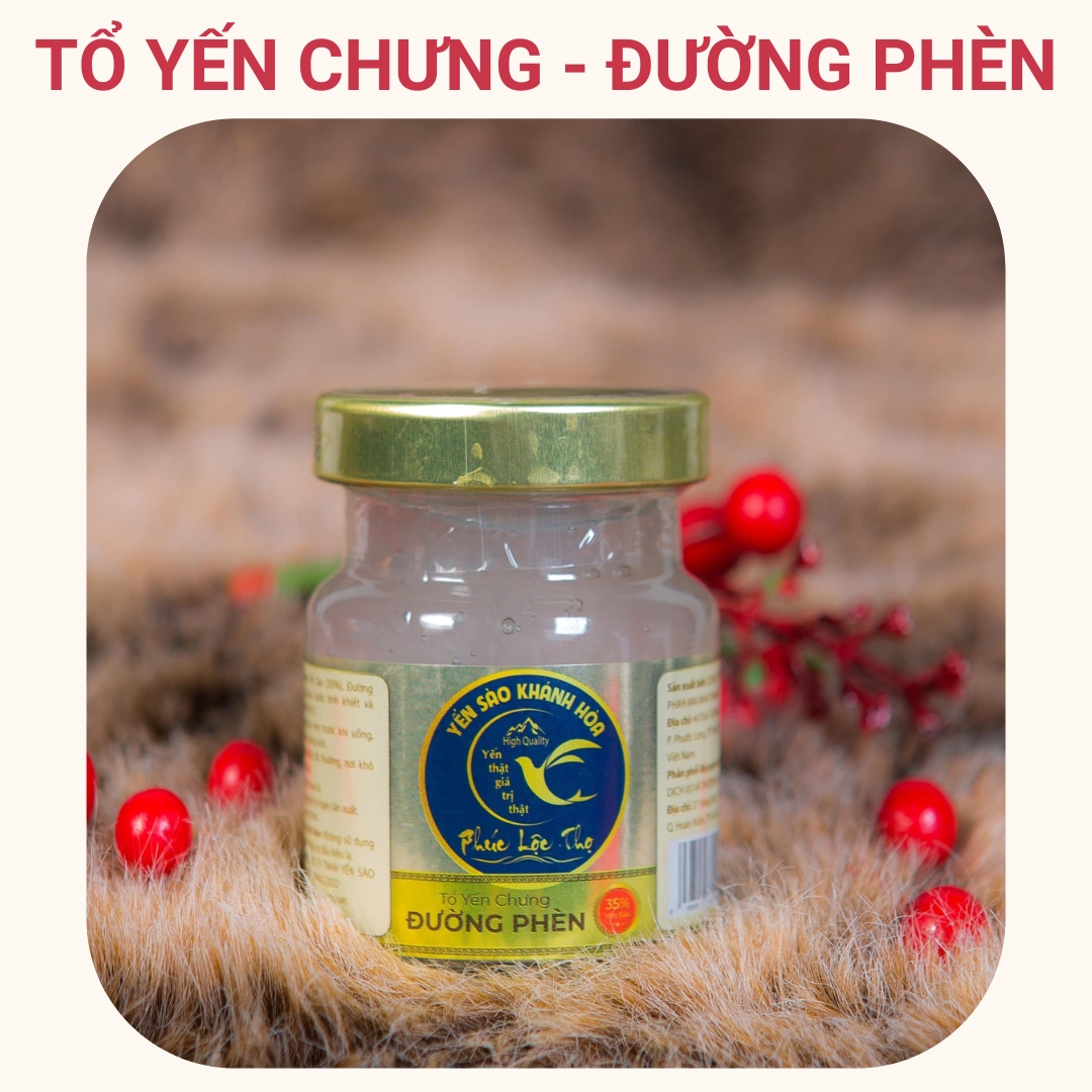 Mô tả Yến chưng sẵn đường phèn , tổ yến sào khánh hòa phúc lộc thọ, Hũ yến chưng sẵn 35% hàm lượng yến trên 1 hũ 70ml - 1