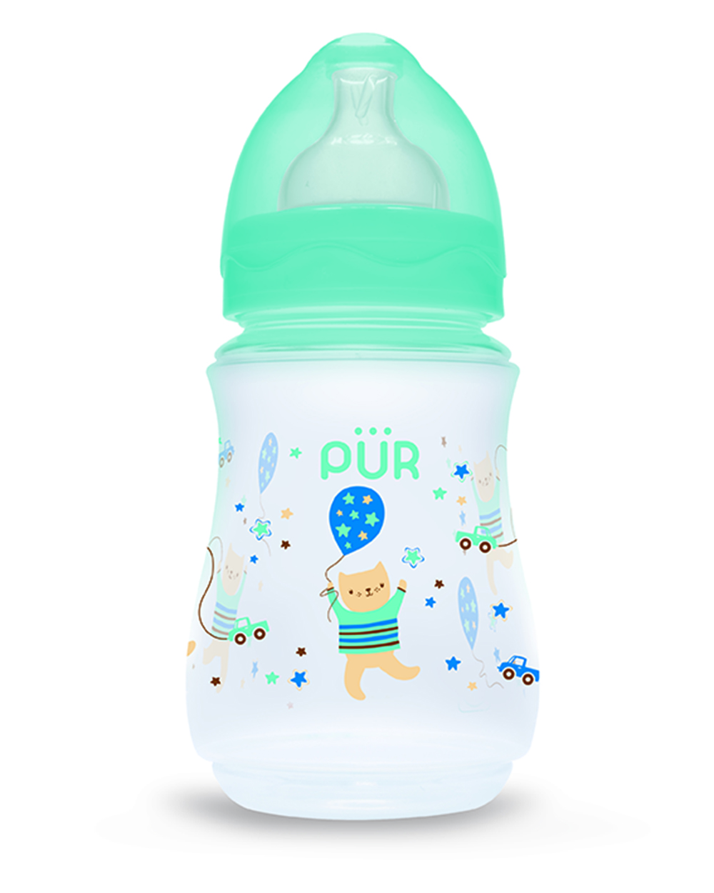Mô tả Bình sữa cổ rộng đáy bầu Pur 250ml (có sẵn núm M cho bé 3-6th) - 2