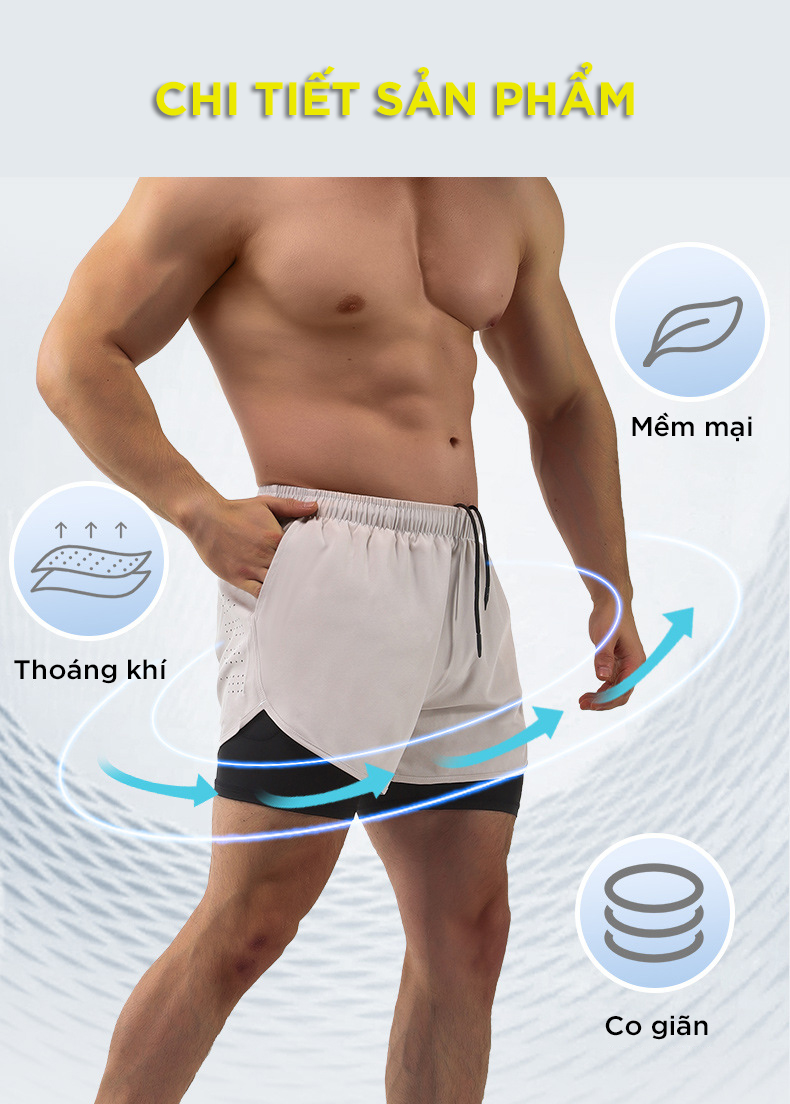 Mô tả Quần Chạy Bộ Nam Bảo Hành 12 Tháng Quần Thể Thao Nam Mỏng Thoáng Khí Có Túi Điện Thoại Cleacco DK22001 Boro Sport - 2