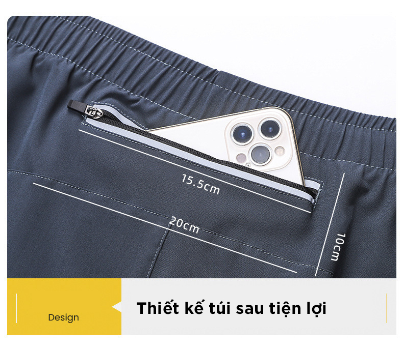 Mô tả Quần Chạy Bộ Nam Bảo Hành 12 Tháng Quần Thể Thao Nam Mỏng Thoáng Khí Có Túi Điện Thoại Cleacco DK22001 Boro Sport - 9