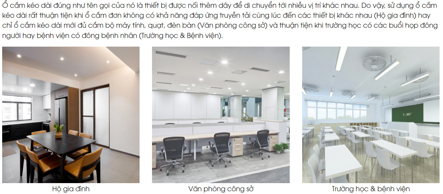 Mô tả Ổ cắm kéo dài nhiều ổ dây 2m và 5m Rạng Đông - Model: OC06 6C/2M/10A - 4