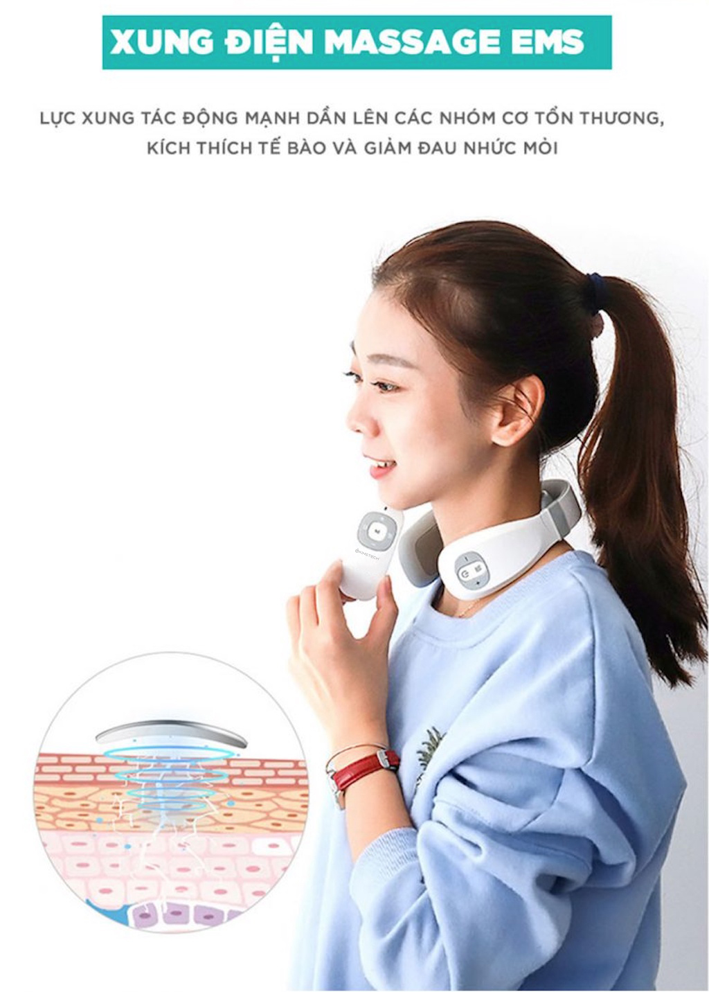 Mô tả Máy Massage Cổ Vai Gáy Chuyên Sâu KINGTECH ST-304 - Giảm Đau Mỏi Hiệu Quả Bằng Xung Điện Kết Hợp Nhiệt Trị Liệu - 7